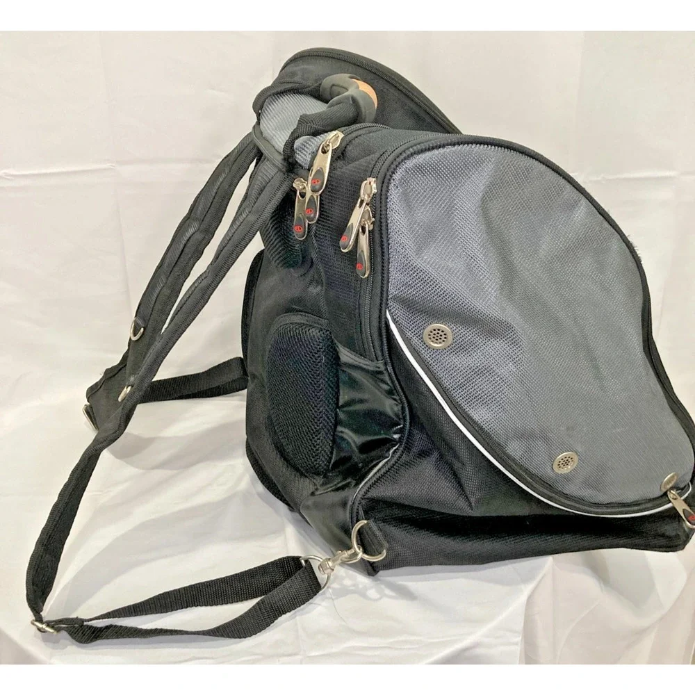 Marker Ski Boot Backpack Bag Gray Black Pink Swirl Graphic Travel Gear Storage